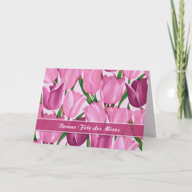 Cartão de Dia de as mães Bonne Fête des Mères em f (Frente)