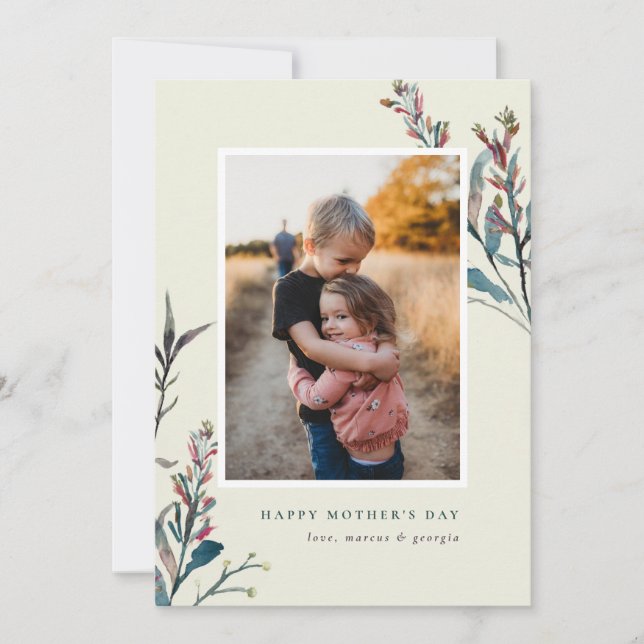 Cartão de Dia de as mães de Flores Selvagens Presa (Frente)