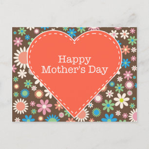 Cartão de Dia de as mães de margarida floral Vinta