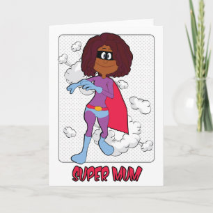 Cartão de Dia de as mães de Super-Herói para uma S