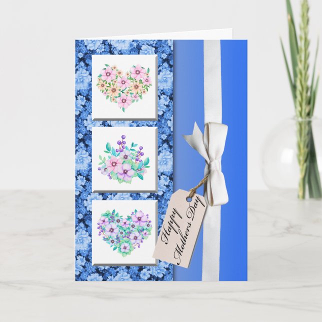 Cartão de dia de as mães embrulhado como um presen (Frente)