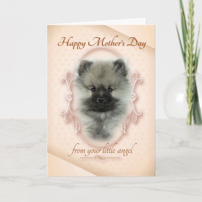 Cartão de Dia de as mães Engraçado Keeshond (Frente)
