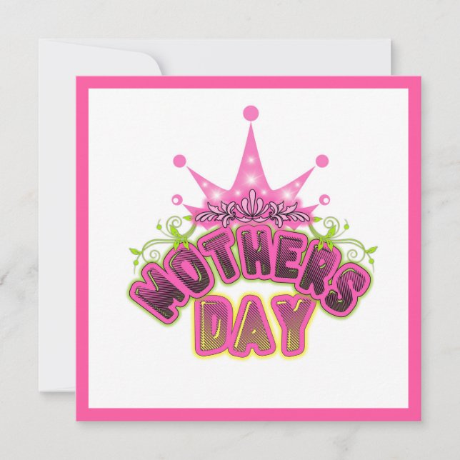 CARTÃO DE Dia de as mães Feliz da Rainha Rosa Crow (Frente)