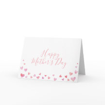 Cartão de Dia de as mães Feliz para Corações de Ág