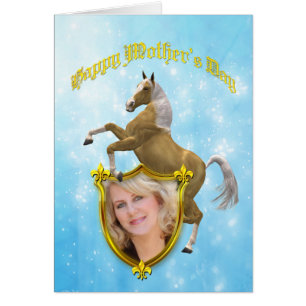 Cartão de Dia de as mães fotográfico com cavalo de
