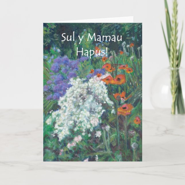 Cartão de Dia de as mães galês "June Garden" (Frente)
