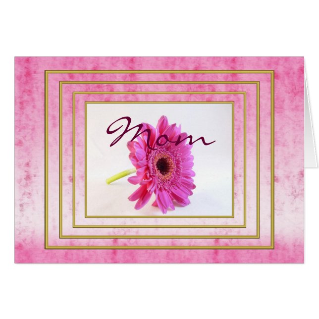 Cartão de Dia de as mães Gerbera (Frente Horizontal)