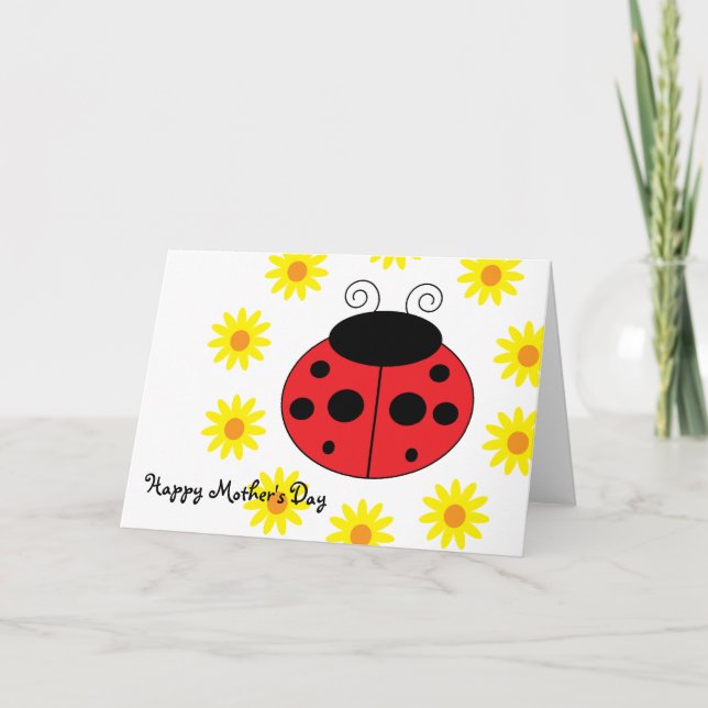 Cartão de Dia de as mães Ladybug (Frente)