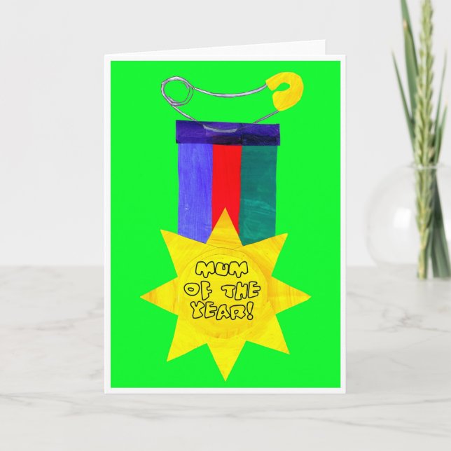 Cartão de Dia de as mães 'Mãe do ano' (Frente)