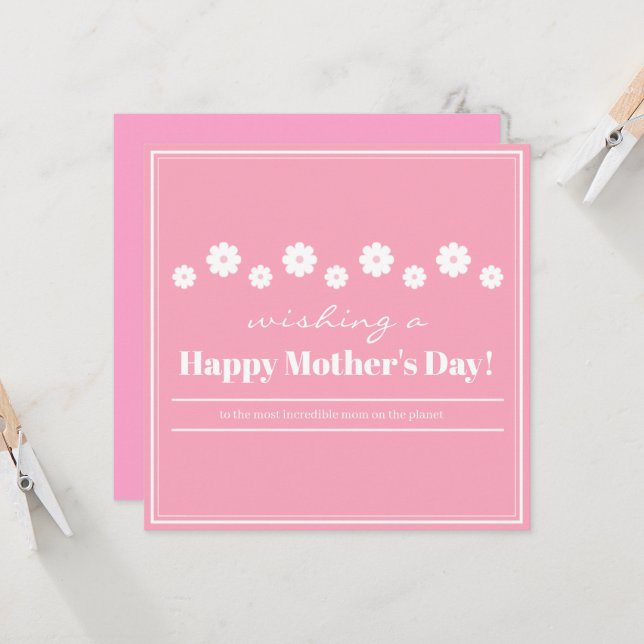 Cartão de dia de as mães, melhor mãe de sempre (Frente/Verso In Situ)