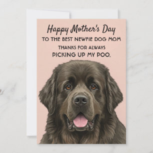 Cartão de dia de as mães para Cachorro Newfie Mãe