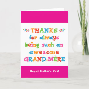 Cartão de dia de as mães para Grand Mère