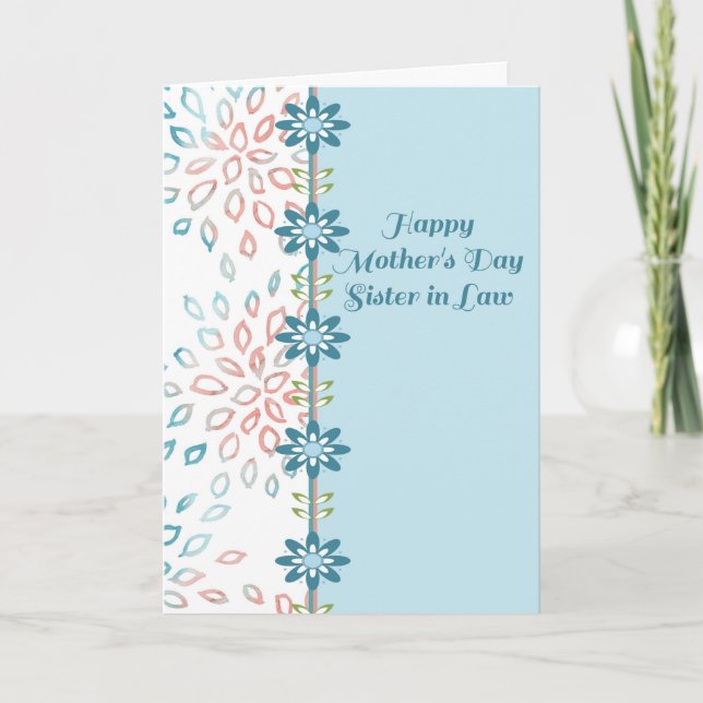 Cartão de dia de as mães para Irmã em Direito com  (Frente)