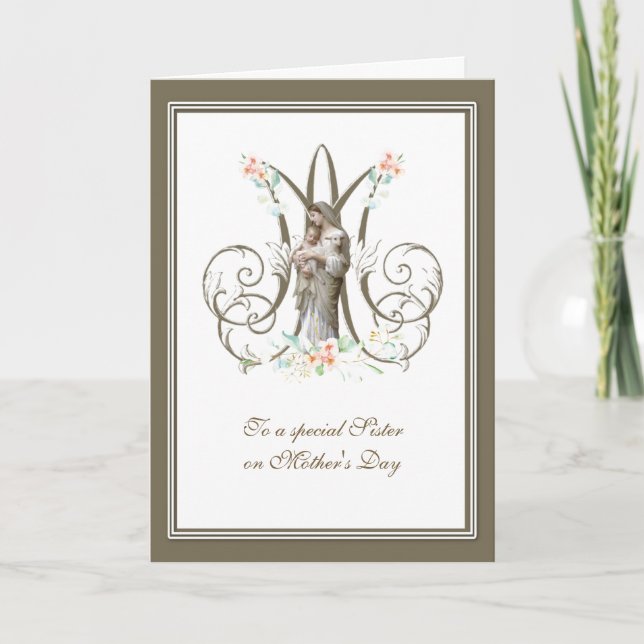 Cartão de dia de as mães para Irmã Religiosa (Frente)