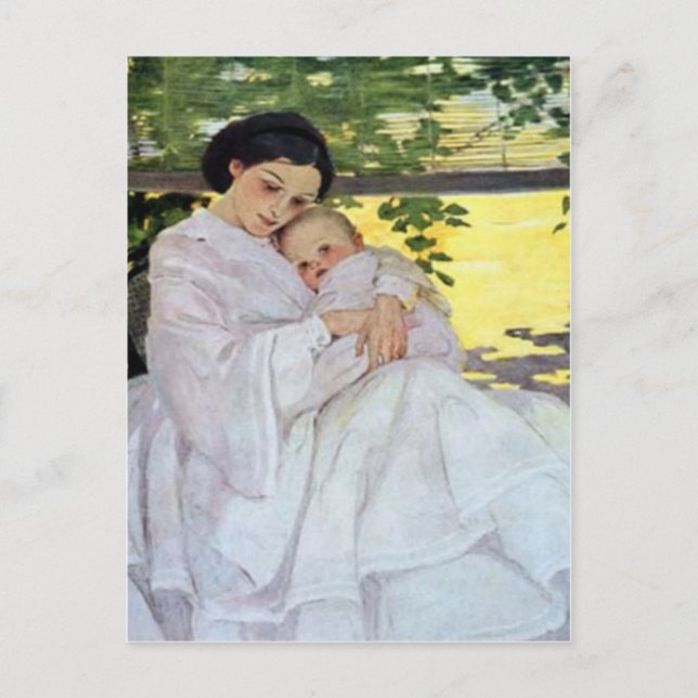 Cartão de Dia de as mães para Mãe e Bebê (Frente)