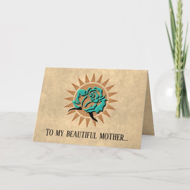 Cartão de Dia de as mães "Para minha linda mãe" co (Frente)