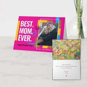 Cartão de Dia de as mães personalizado moderno de 