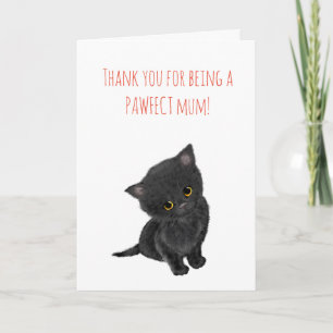 Cartão de Dia de as mães preto para gatinhos