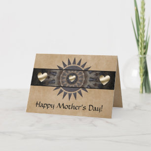 Cartão de Dia de as mães Sudoeste com Corações