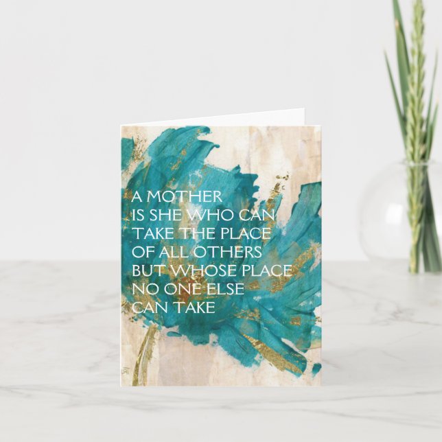 Cartão de dia de as mães - Uma mãe é ela que pode. (Frente)