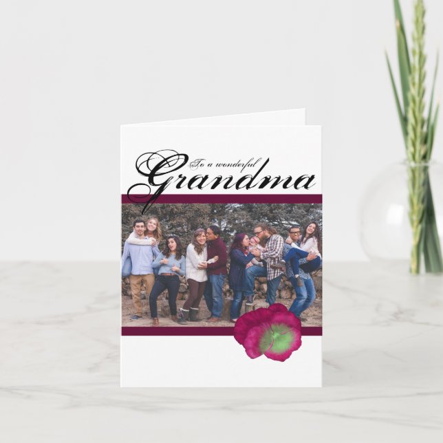 Cartão de Dia de as mães Violet Pansy para a vovó (Frente)