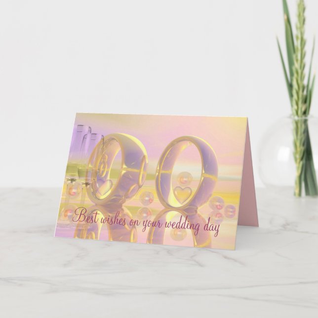 Cartão de dia de casamento de melhores desejos (Frente)