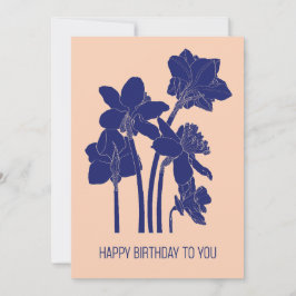 Cartão de dia de convite de aniversário botânico