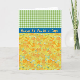 Cartão de Dia de David, Ouro Daffodils e Gingham