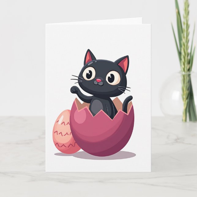 Cartão de Dia de Eclosão de Gatinho Fofo (Frente)