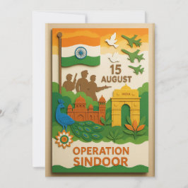 Cartão de Dia de Independência do Sindoor da Opera