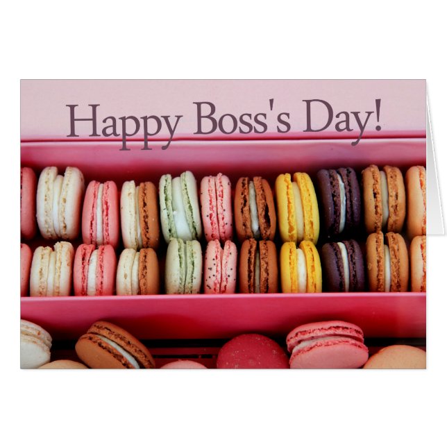 Cartão de Dia de Macaron Boss (Frente Horizontal)