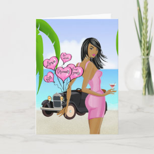 Cartão de Dia de os namorados Afro-Americano