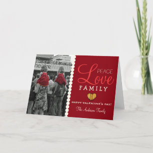 Cartão de Dia de os namorados da Família Peace Lov