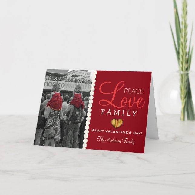 Cartão de Dia de os namorados da Família Peace Lov (Frente)