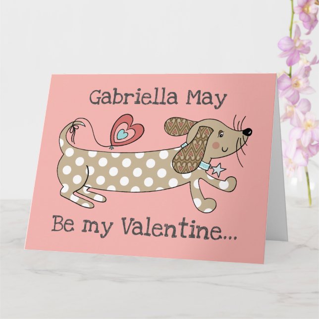 Cartão de Dia de os namorados de Dachshund de Cão  (Orquídea)