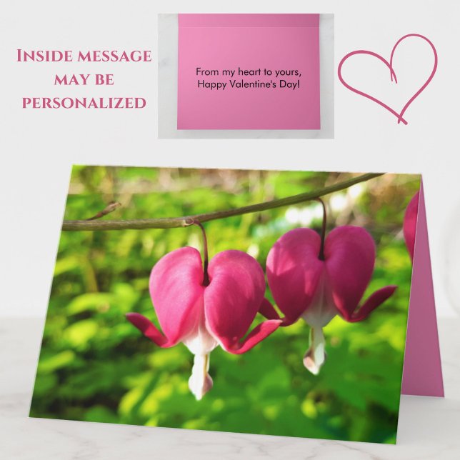 Cartão de Dia de os namorados doce - foto de coraç (A romantic bleeding heart flowers Valentine's Day card for you to personalize.)