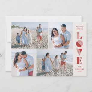 Cartão de Dia de os namorados Geo Love 4-Photo - C