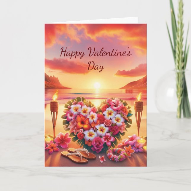 Cartão de Dia de os namorados Havaiano (Frente)