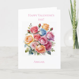 Cartão de Dia de os namorados para Rose bouquet