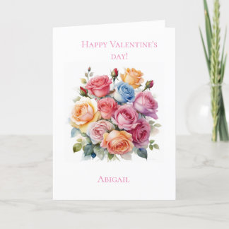 Cartão de Dia de os namorados para Rose bouquet