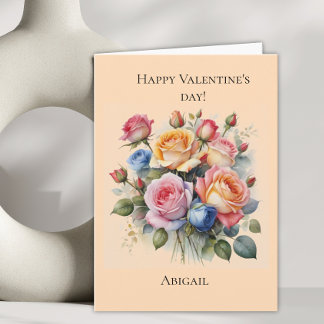 Cartão de Dia de os namorados para Rose bouquet