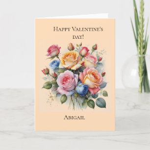 Cartão de Dia de os namorados para Rose bouquet