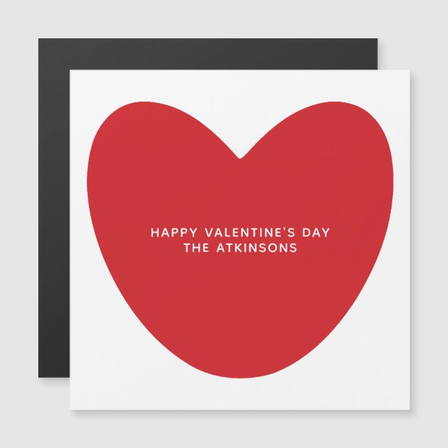 Cartão de Dia de os namorados simples, fofo e verm (Frente/Verso)