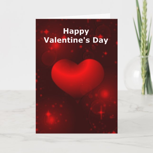 Cartão de Dia de os namorados Vermelho (Frente)