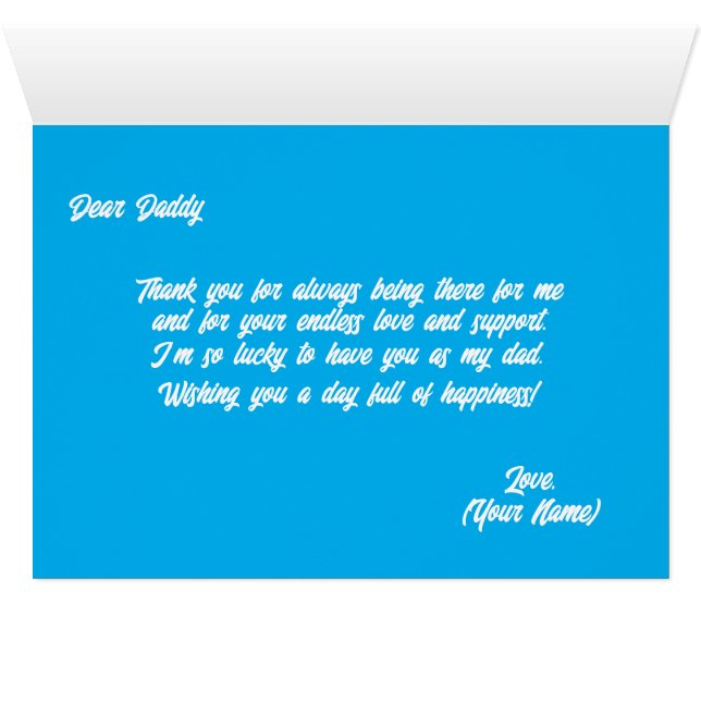 Cartão de dia de os pais com mensagem personalizad (Interior horizontal (base))