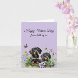 Cartão de Dia de os pais Dachshund de ambos nós