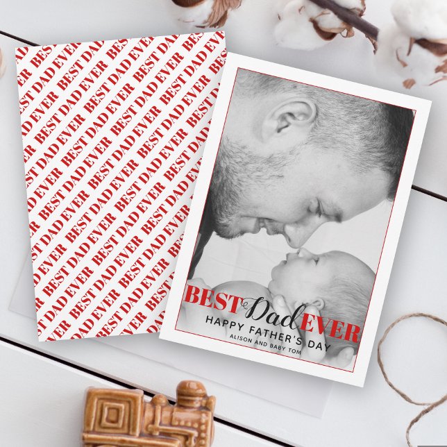 Cartão de Dia de os pais para Pai Vermelho e Nunca (Criador carregado)