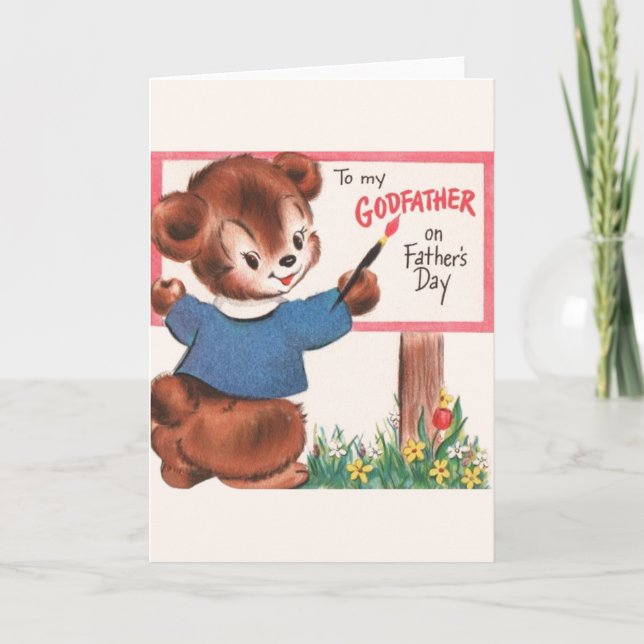 Cartão de Dia de os pais Vintage Goddad (Frente)