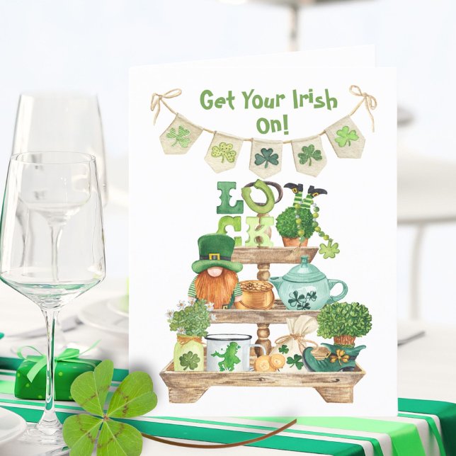 Cartão de Dia de São Patrício Irlandês Clover Luck (Criador carregado)