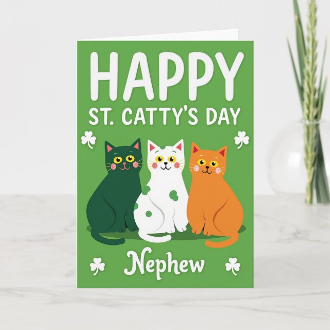 Cartão de Dia de St Catty para Sobrinho (Frente)